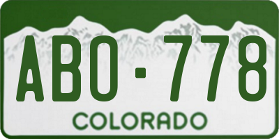 CO license plate ABO778