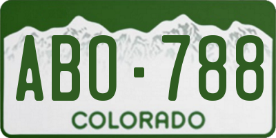 CO license plate ABO788