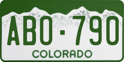 CO license plate ABO790