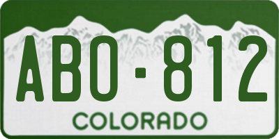 CO license plate ABO812