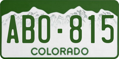 CO license plate ABO815