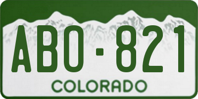 CO license plate ABO821