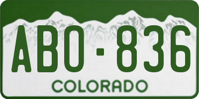 CO license plate ABO836