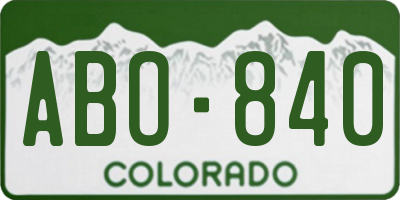 CO license plate ABO840