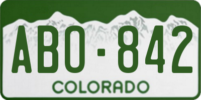CO license plate ABO842