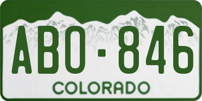 CO license plate ABO846