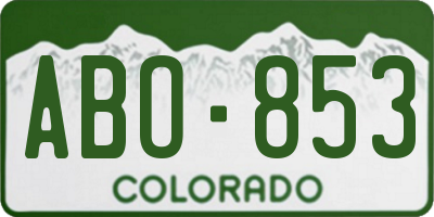 CO license plate ABO853