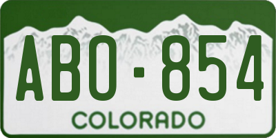 CO license plate ABO854