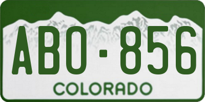 CO license plate ABO856