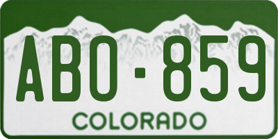 CO license plate ABO859