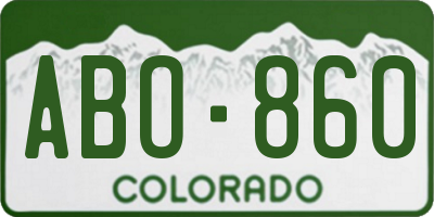 CO license plate ABO860