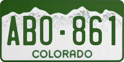 CO license plate ABO861