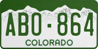 CO license plate ABO864