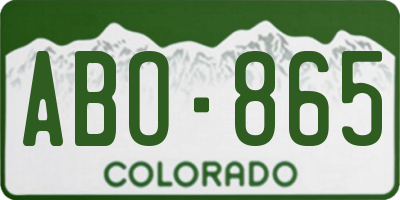 CO license plate ABO865