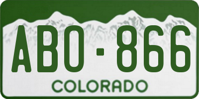 CO license plate ABO866