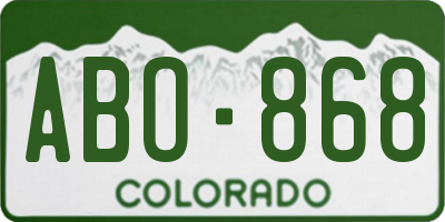 CO license plate ABO868