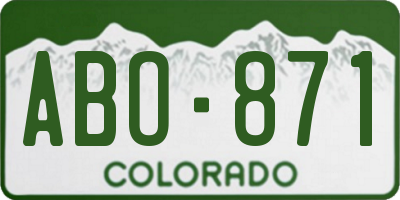 CO license plate ABO871