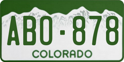 CO license plate ABO878