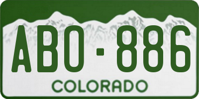 CO license plate ABO886