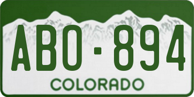 CO license plate ABO894