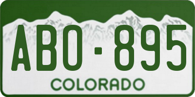 CO license plate ABO895