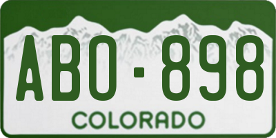 CO license plate ABO898