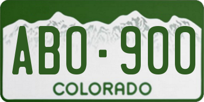 CO license plate ABO900