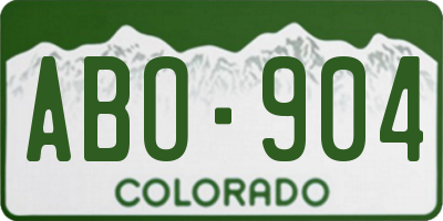 CO license plate ABO904