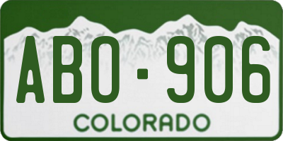 CO license plate ABO906