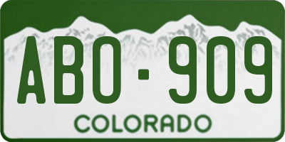 CO license plate ABO909