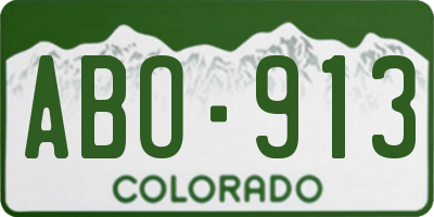 CO license plate ABO913