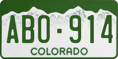 CO license plate ABO914