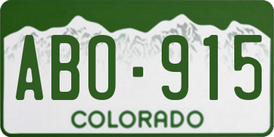 CO license plate ABO915