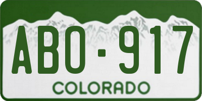 CO license plate ABO917