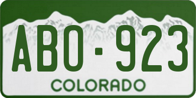 CO license plate ABO923