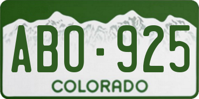 CO license plate ABO925
