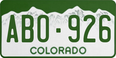 CO license plate ABO926