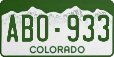 CO license plate ABO933
