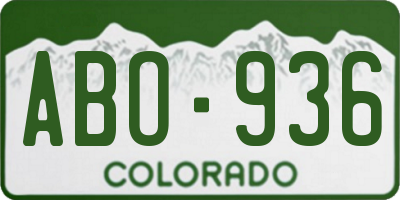 CO license plate ABO936