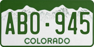 CO license plate ABO945