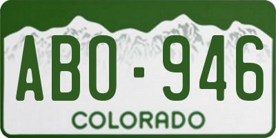 CO license plate ABO946