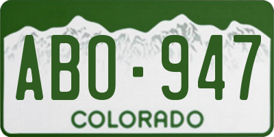 CO license plate ABO947