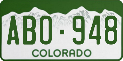 CO license plate ABO948