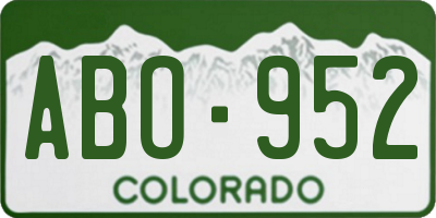 CO license plate ABO952