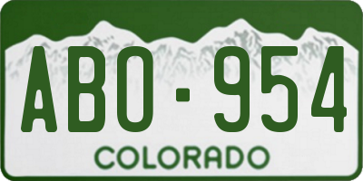 CO license plate ABO954