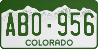 CO license plate ABO956