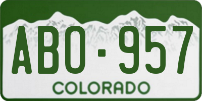 CO license plate ABO957