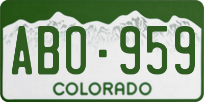 CO license plate ABO959