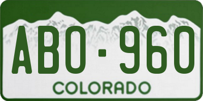 CO license plate ABO960