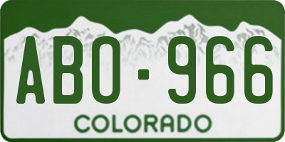 CO license plate ABO966